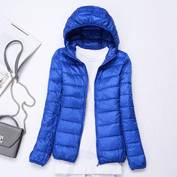Women's Cross Thin Hood Down Lightweight Slim Jackets