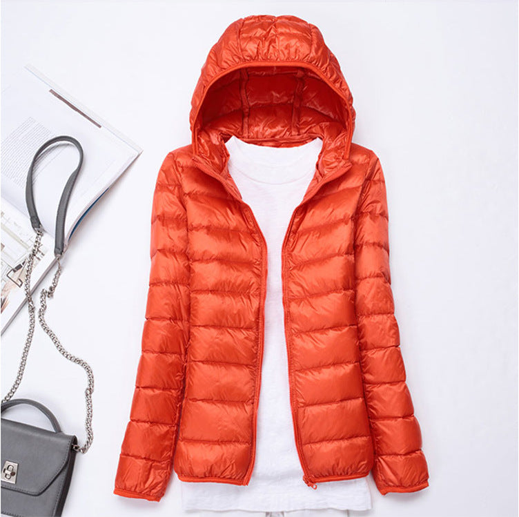 Women's Cross Thin Hood Down Lightweight Slim Jackets