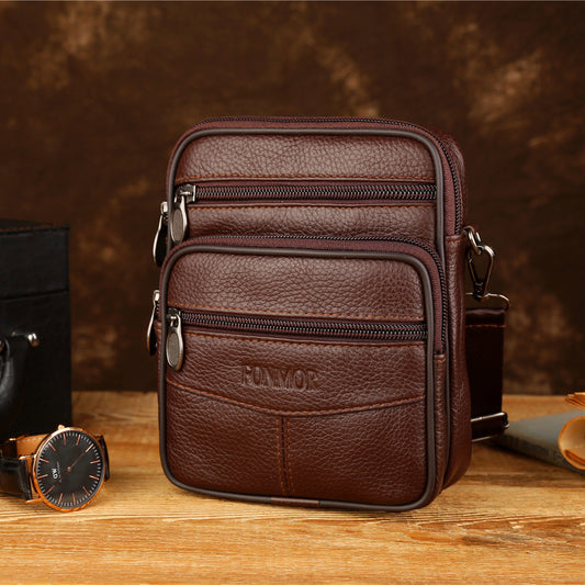Men's Versatile Genuine Leather First Layer Bags