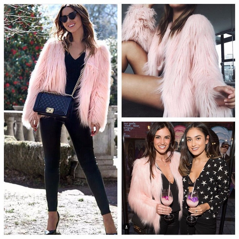 Women's Versatile Faux Fur Warm Long Coats