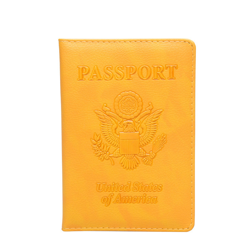 Passport Litchi Pattern Two-tone Embossing Jacket Relief Card Holder
