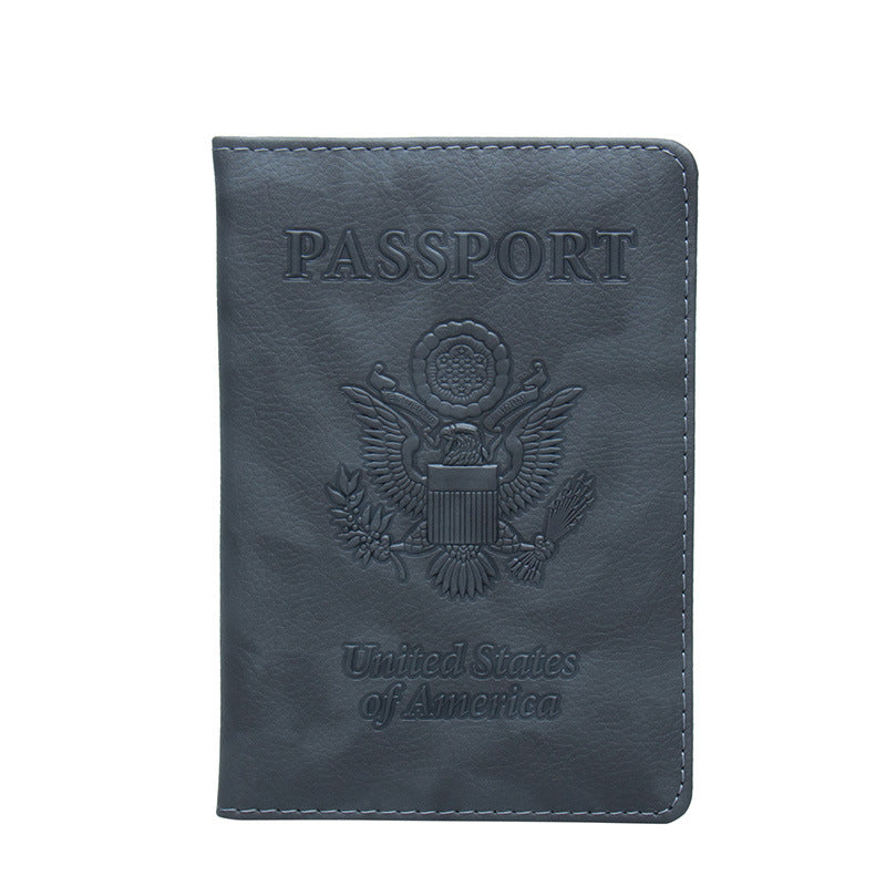 Passport Litchi Pattern Two-tone Embossing Jacket Relief Card Holder