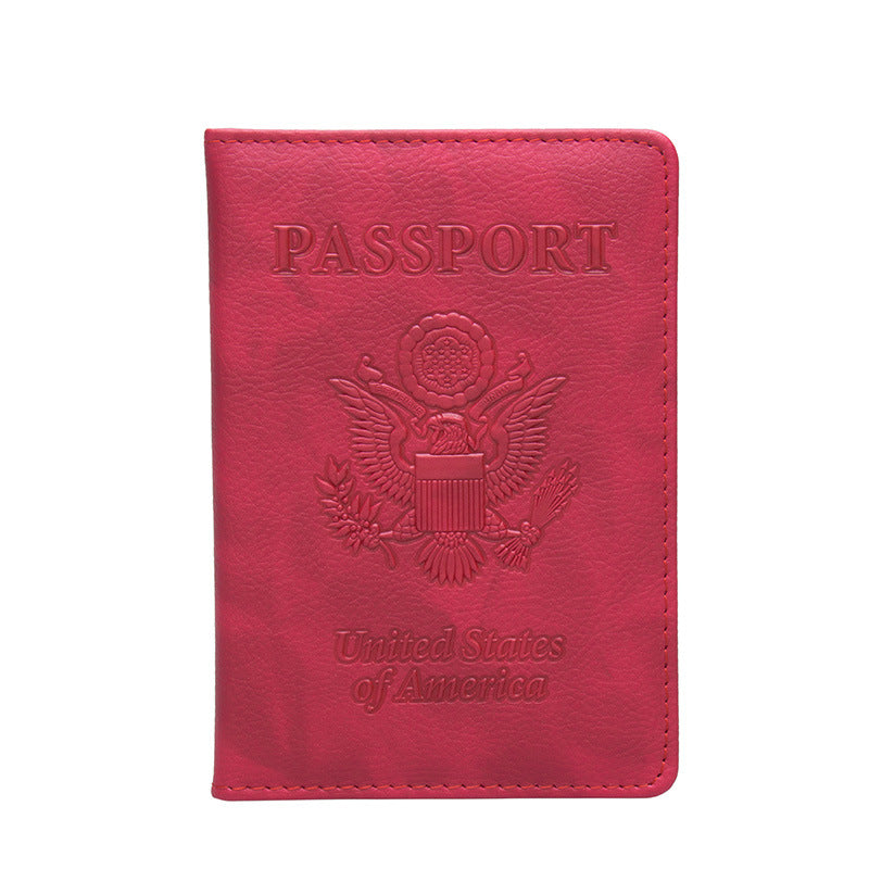 Passport Litchi Pattern Two-tone Embossing Jacket Relief Card Holder