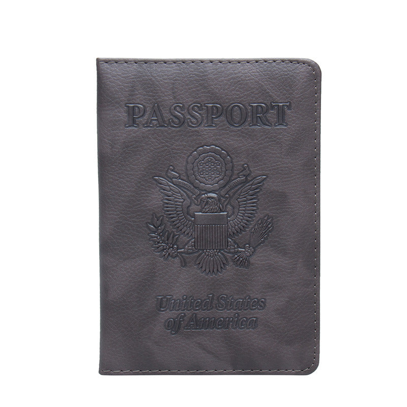 Passport Litchi Pattern Two-tone Embossing Jacket Relief Card Holder