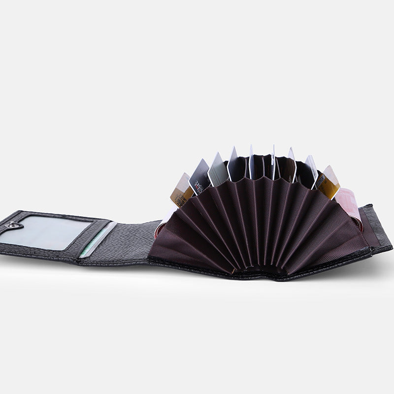 First Layer Cowhide Versatile Leather Organ Card Holder