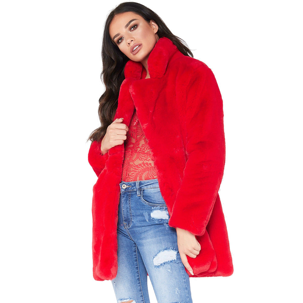 Women's Durable Winter Loose Fur Fluff Coats