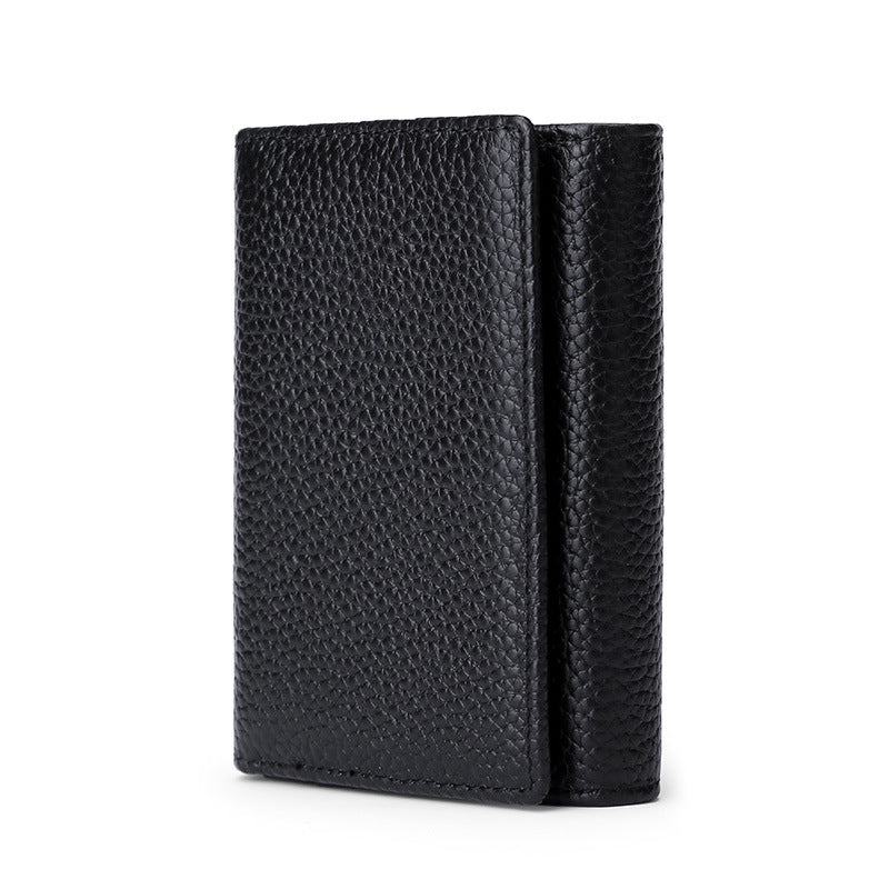 First Layer Cowhide Versatile Leather Organ Card Holder