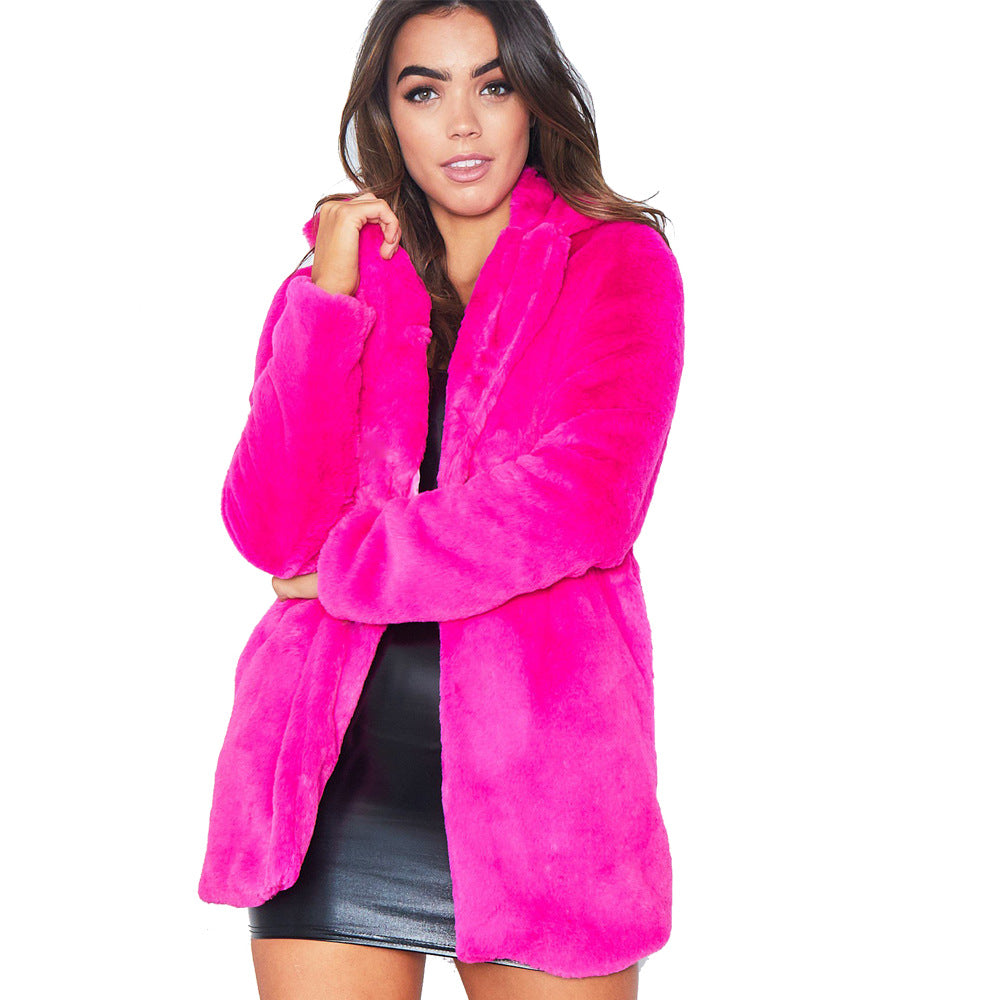 Women's Durable Winter Loose Fur Fluff Coats