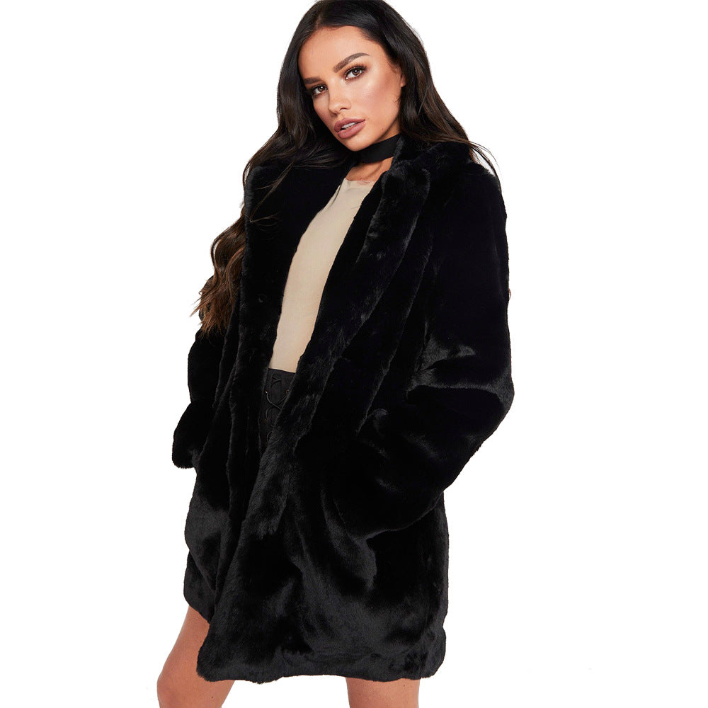 Women's Durable Winter Loose Fur Fluff Coats