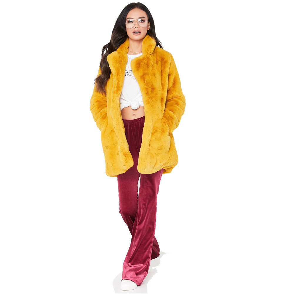 Women's Durable Winter Loose Fur Fluff Coats
