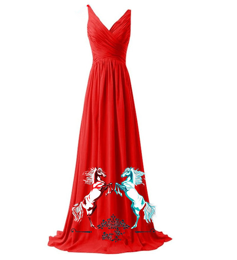 Backless Pleated Dress Long Lace Up Wedding Dresses