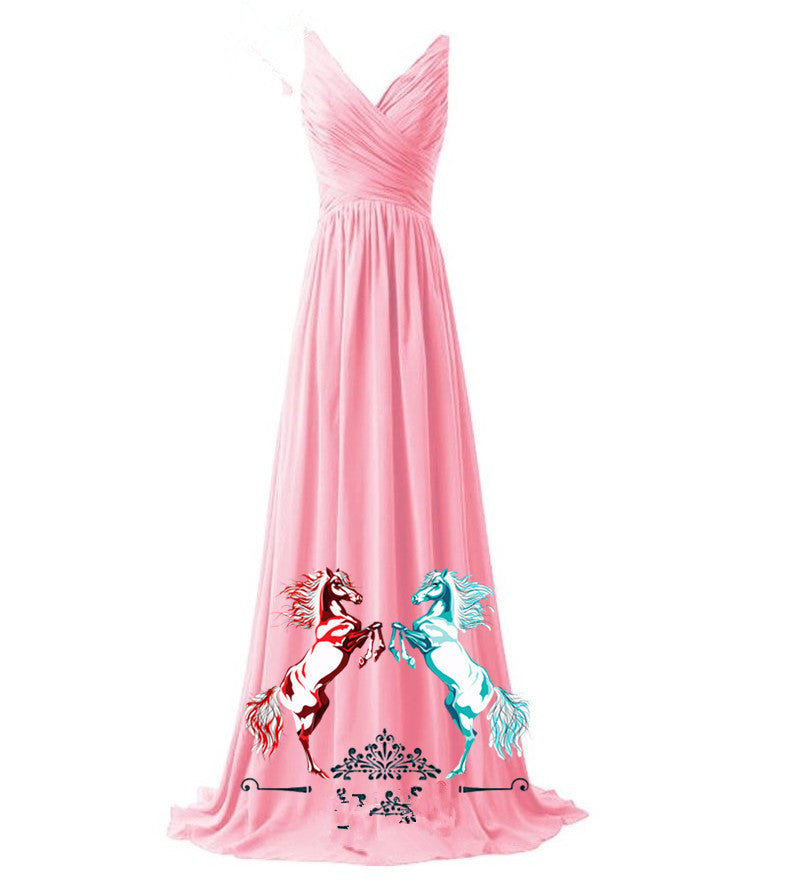 Backless Pleated Dress Long Lace Up Wedding Dresses