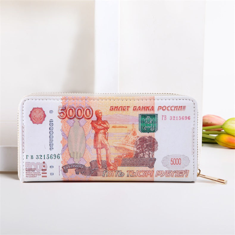 Money Pattern Usd Euro Funny Fun Ladies Wallets