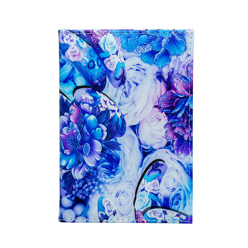 Flowers Passport Jacket Leather Ticket Clip Card Holder