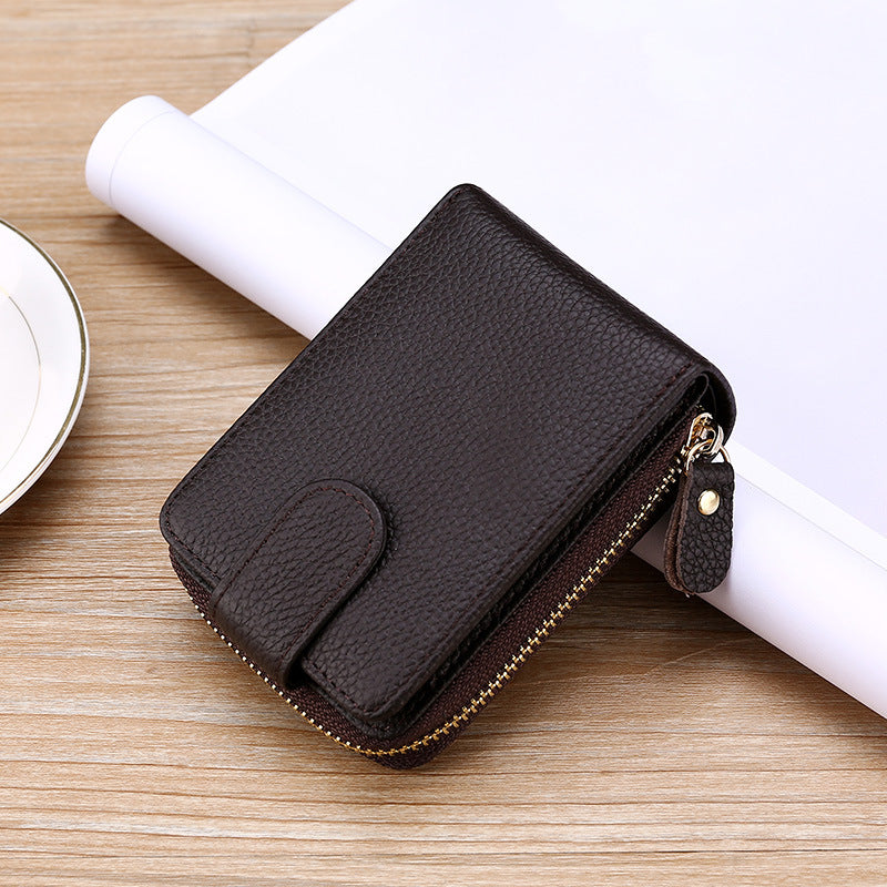 Men's First Layer Cowhide Driving License Leather Card Holder