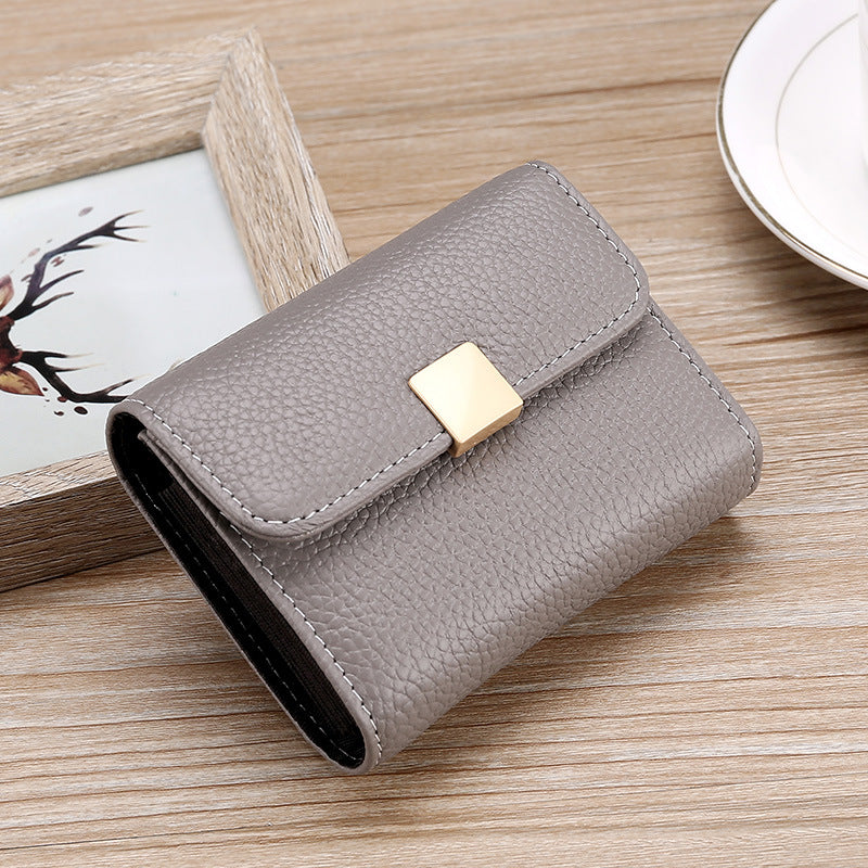 Women's Simple Genuine Leather Cowhide Multiple Slots Card Holder