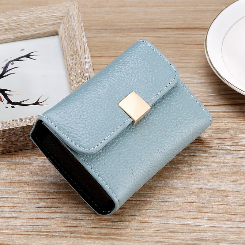 Women's Simple Genuine Leather Cowhide Multiple Slots Card Holder