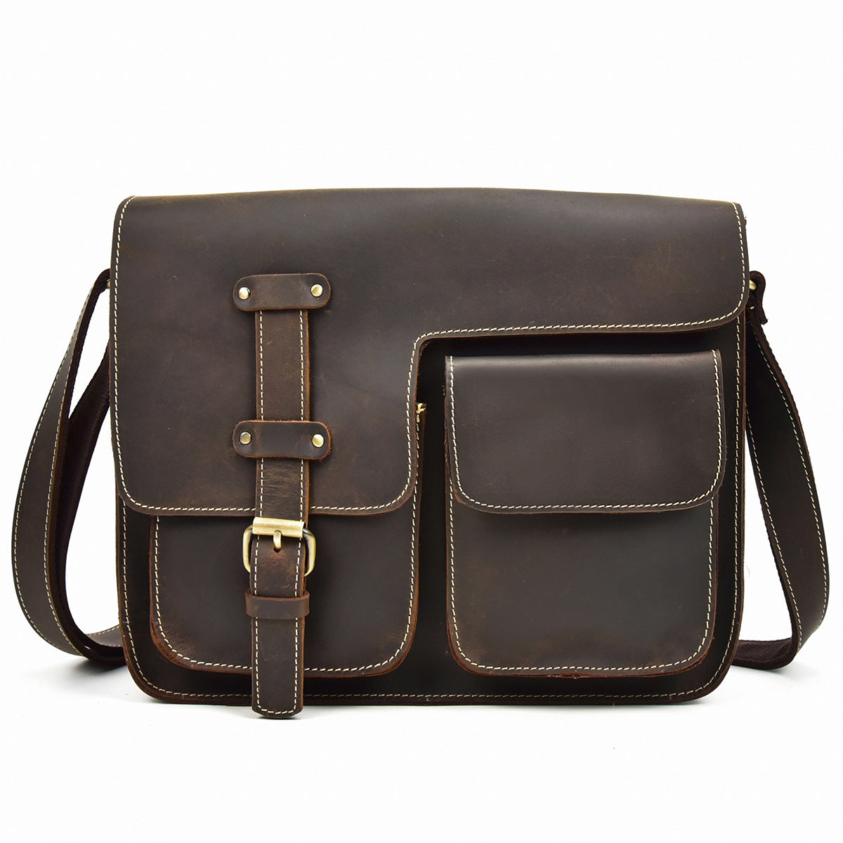 Men's Leather Crazy Horse First Layer Cowhide Men's Shoulder Bags