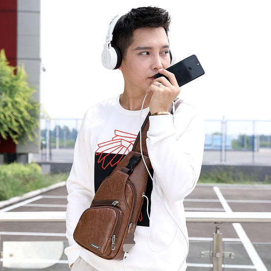 Men's Elegant Classy Rechargeable Retro Cycling Men's Shoulder Bags