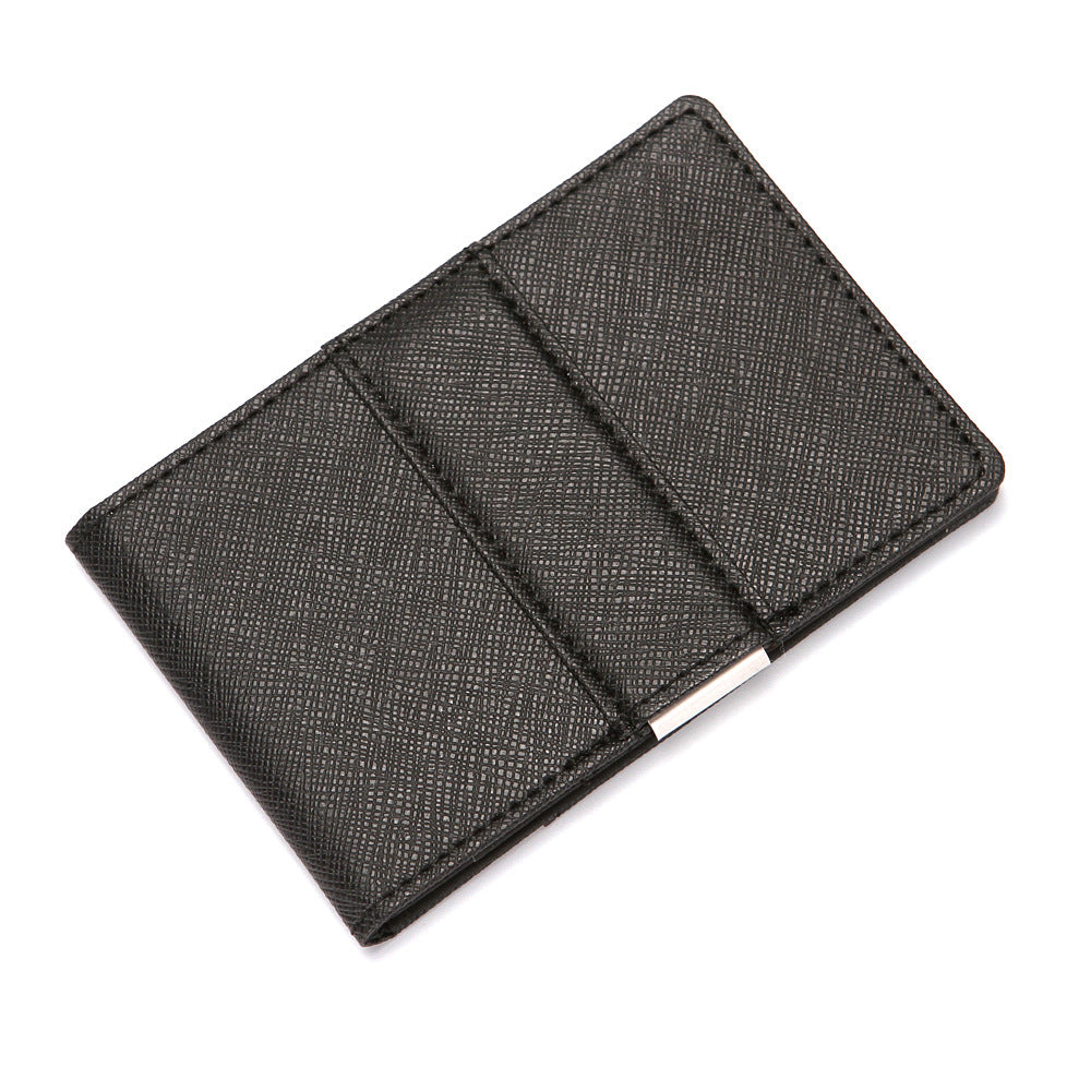 Men's Creative Stainless Steel Folder Clip Cross Card Holder