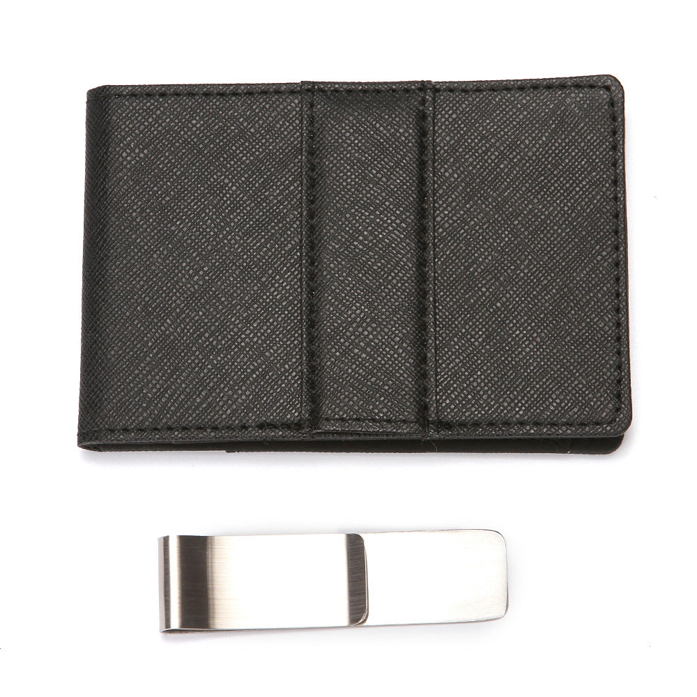 Men's Creative Stainless Steel Folder Clip Cross Card Holder