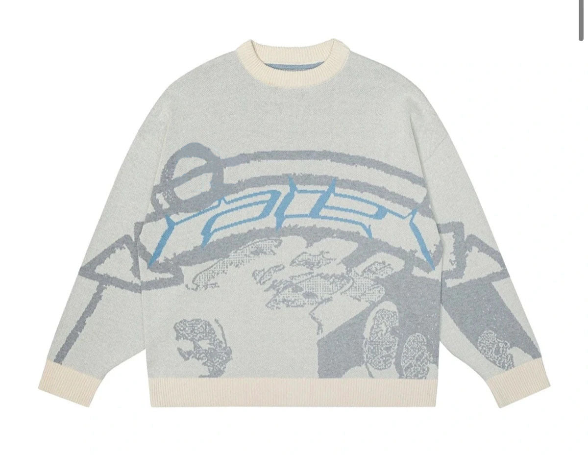 Women's Street Printed Personality Casual Round Neck Sweaters