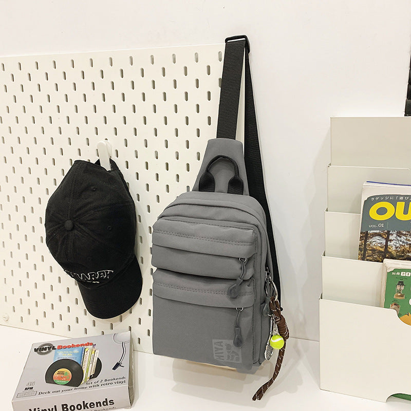 Men's Unique Versatile Earphone Nylon Korean Men's Shoulder Bags