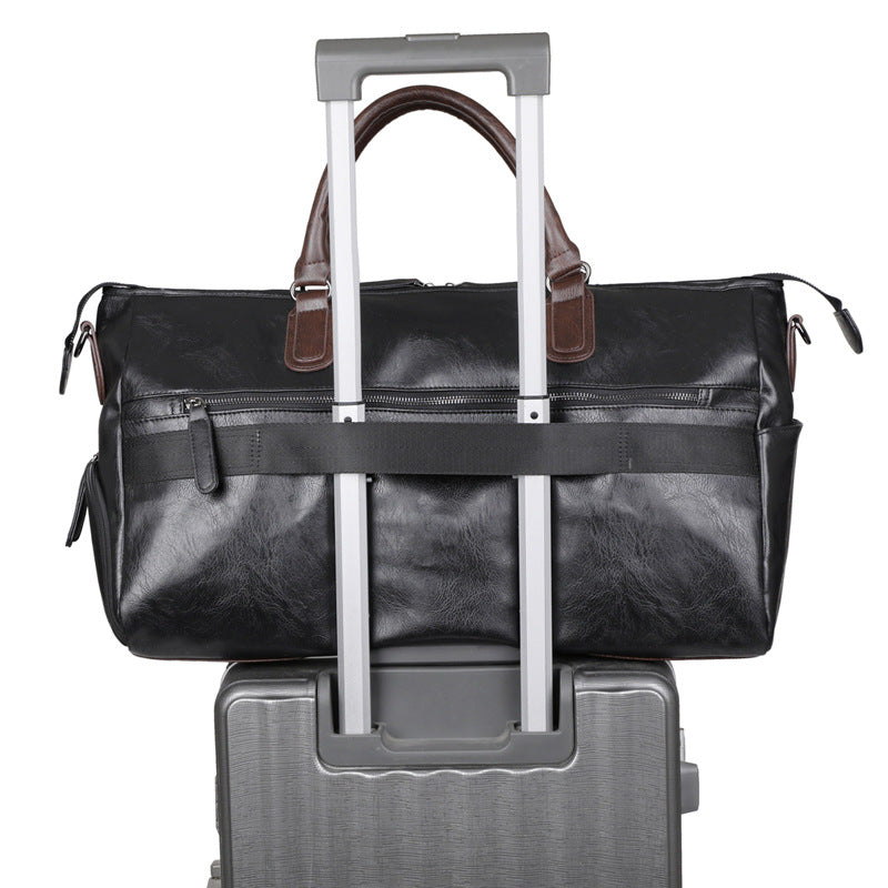 Men's Capacity Shoe Warehouse Short-distance Leather Portable Travel Bags