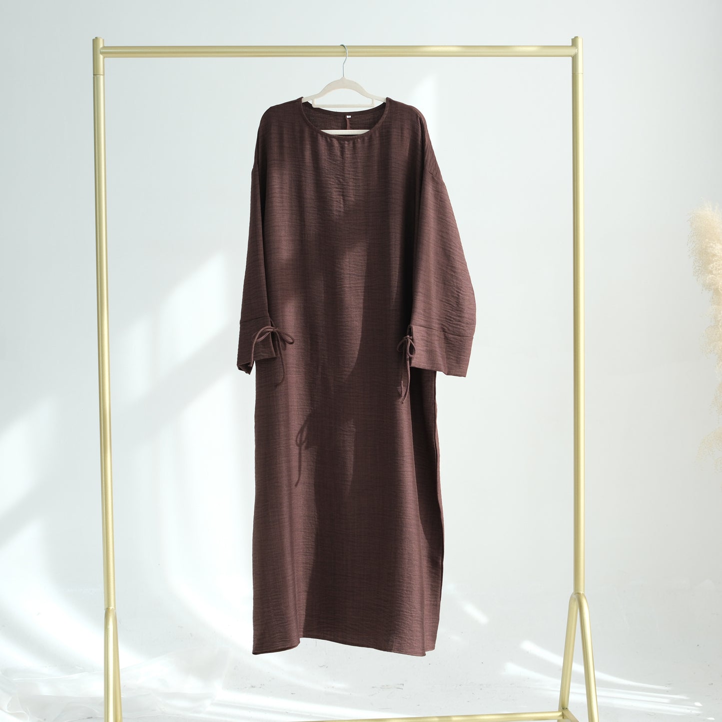 Pretty Turkish Solid Color Casual Robe Dresses