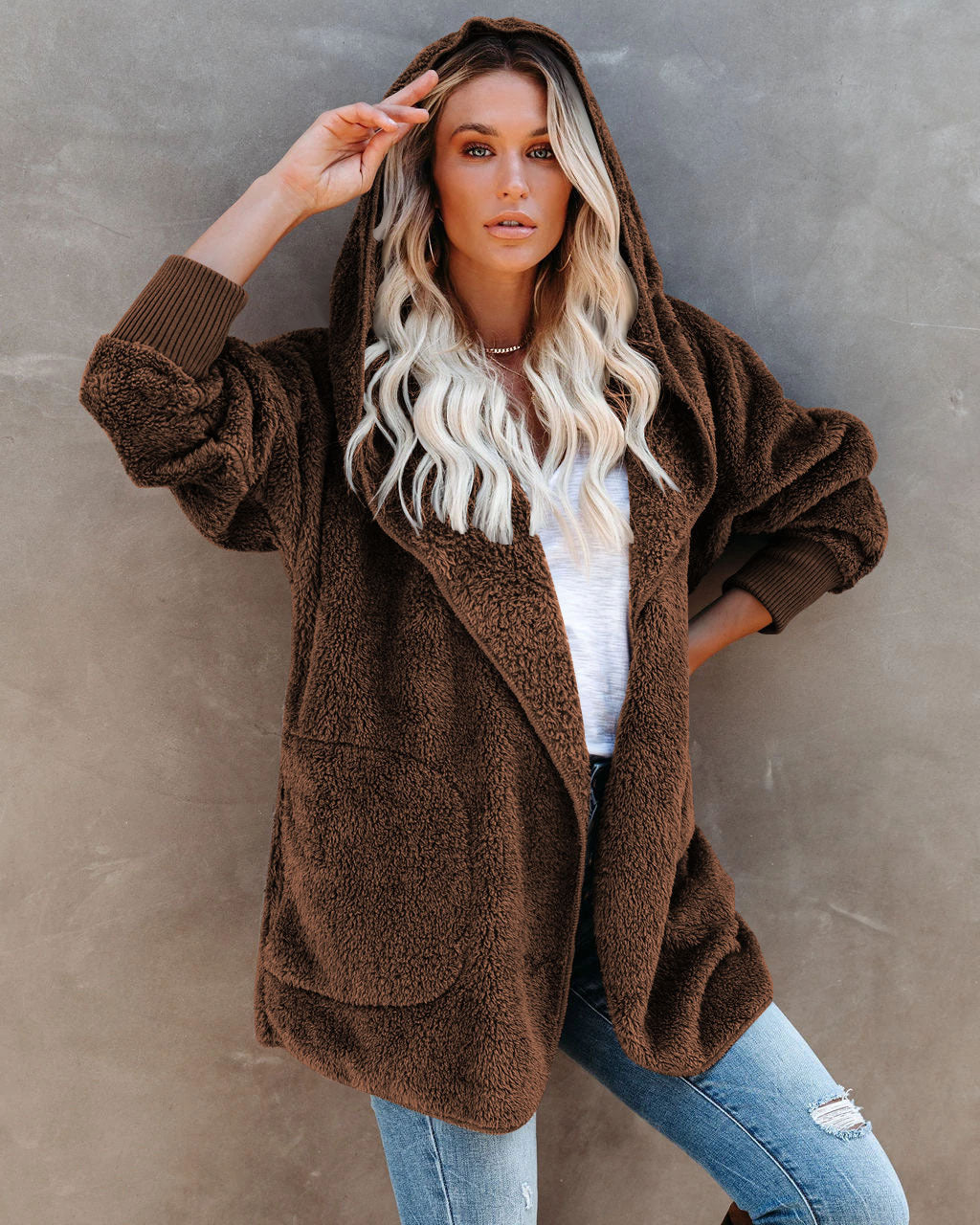 Women's Autumn Long-sleeved Casual Hooded Solid Color Women's Sweater, Sweater