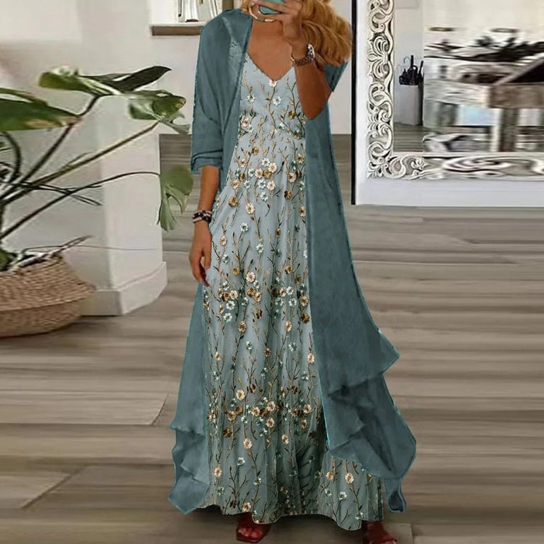 Women's Summer Print Holiday Suspender Dress Indian Style Dresses