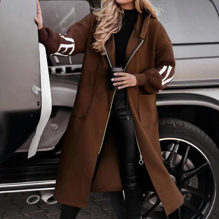 Women's High Quality Long Hoodie Trench For Coats