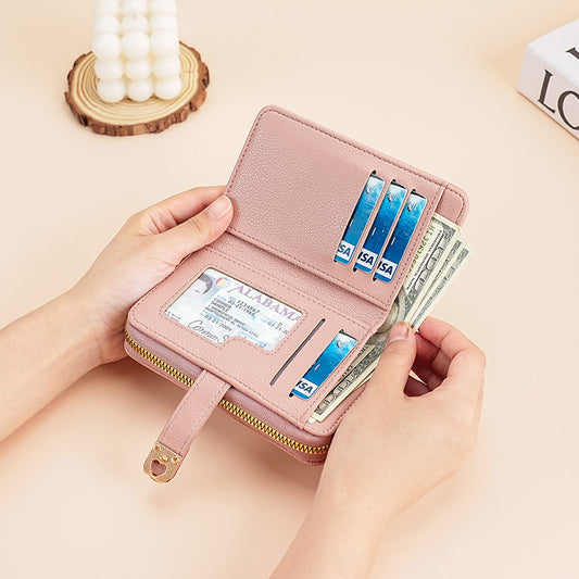 Women's Zipper Lychee Pattern High-grade Large Capacity Ladies Wallets
