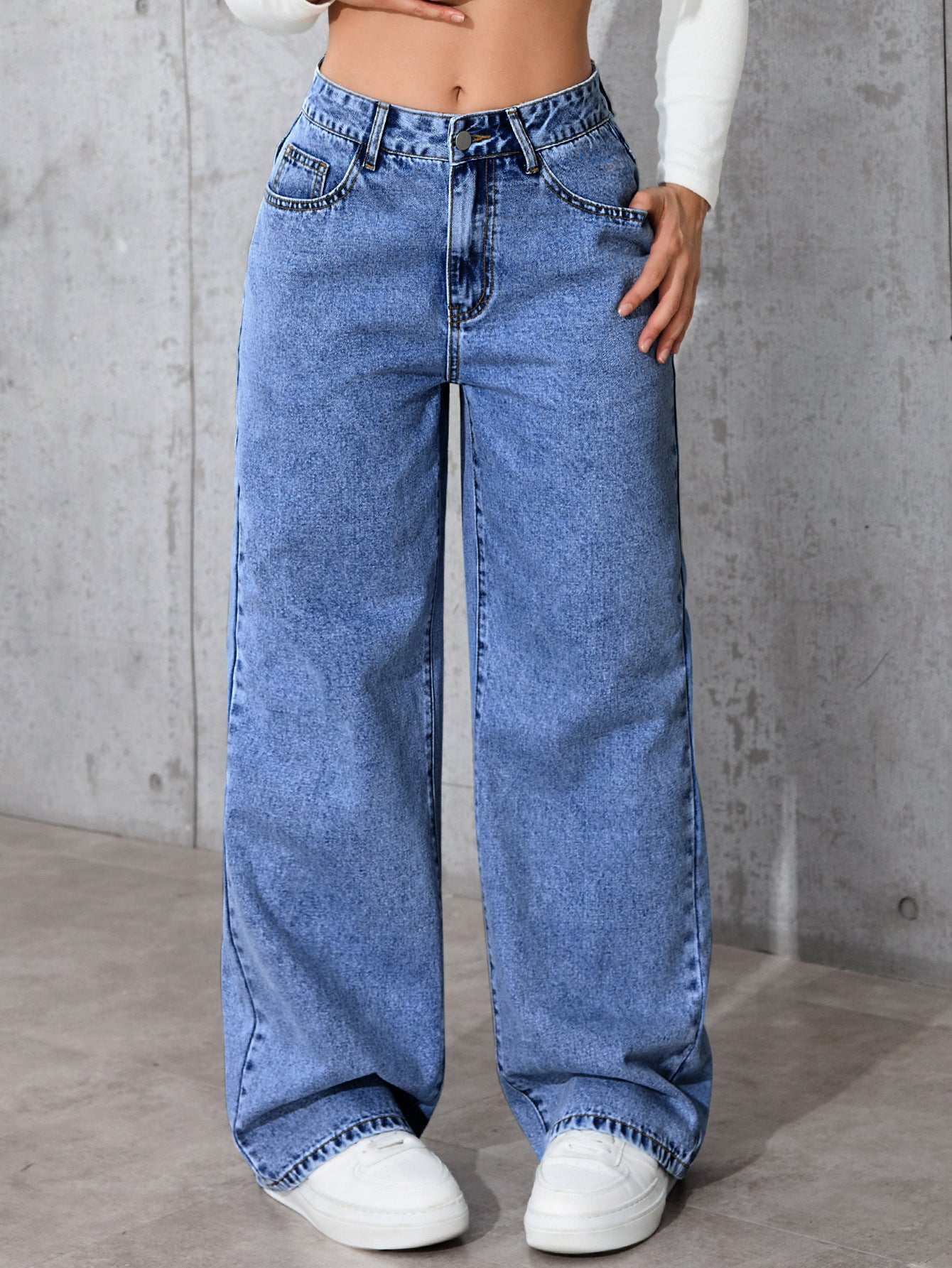 Women's Spicy Style High Waist Straight Loose Jeans
