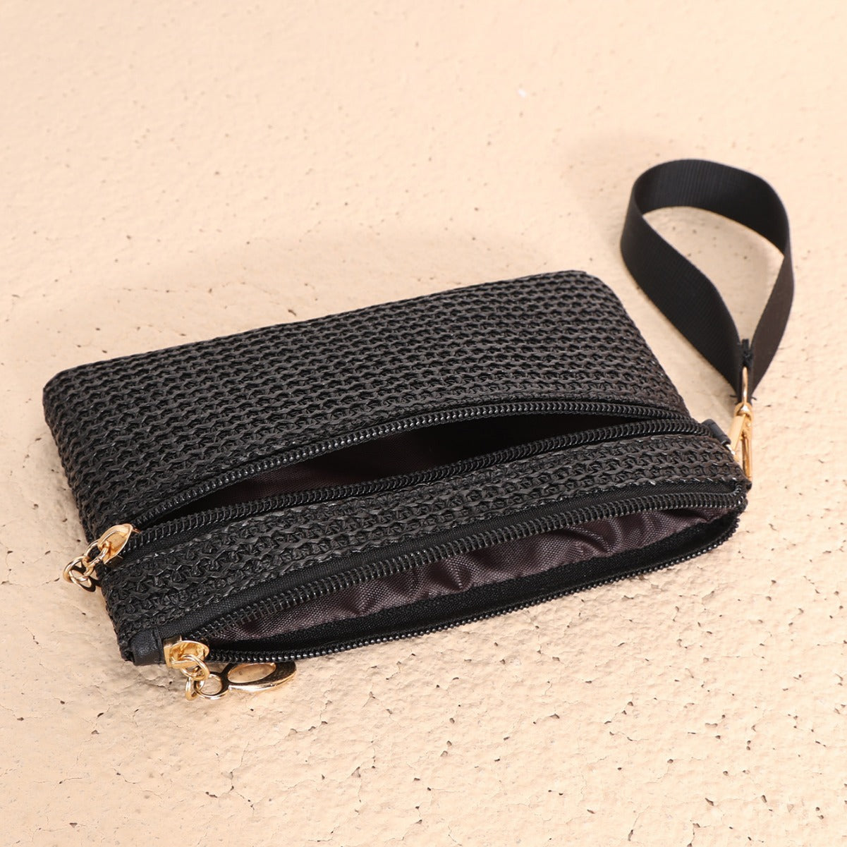 Woven Clutch Storage Buggy Long Double Handbags
