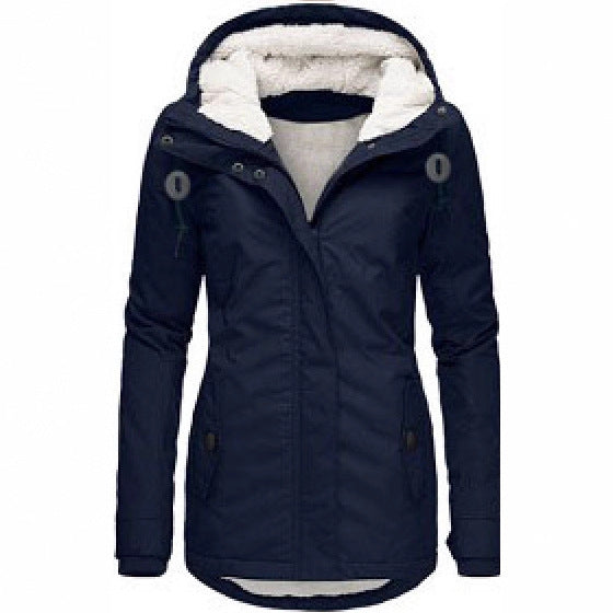 Women's Source Winter Thickened Cotton Padded Parka Fleece-lined Coats