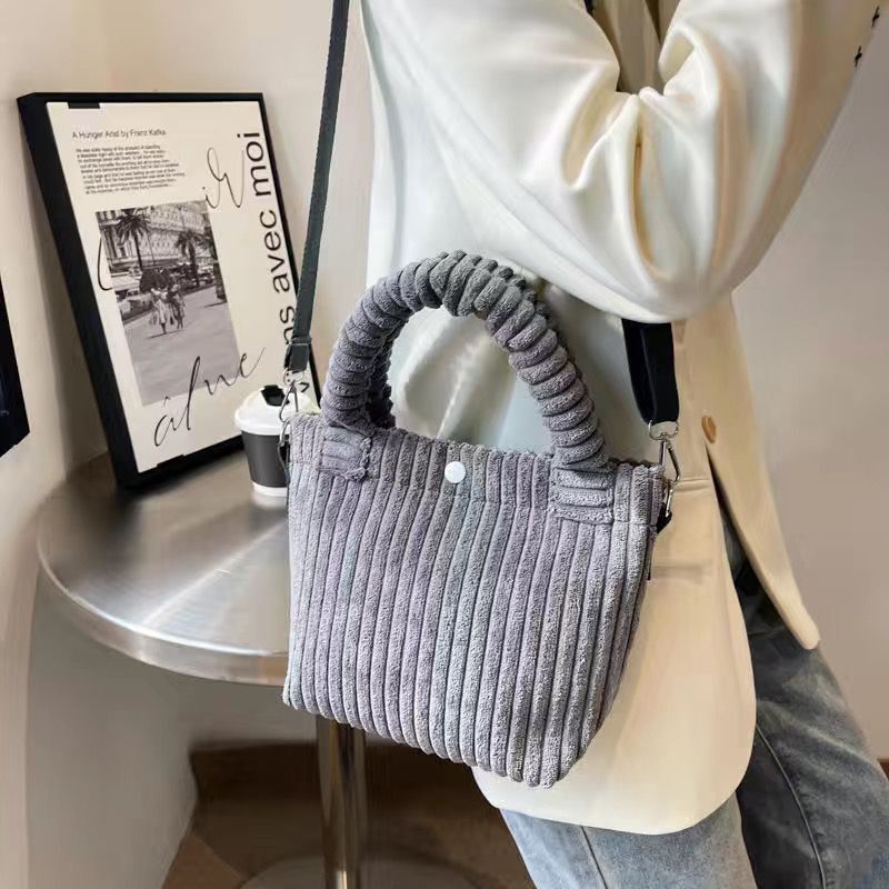 Beautiful Stylish Niche Corduroy Plush Cute Shoulder Bags