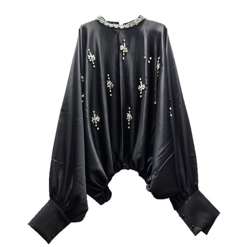Women's Personality Diamond Loose Shirt Autumn Niche Design Blouses