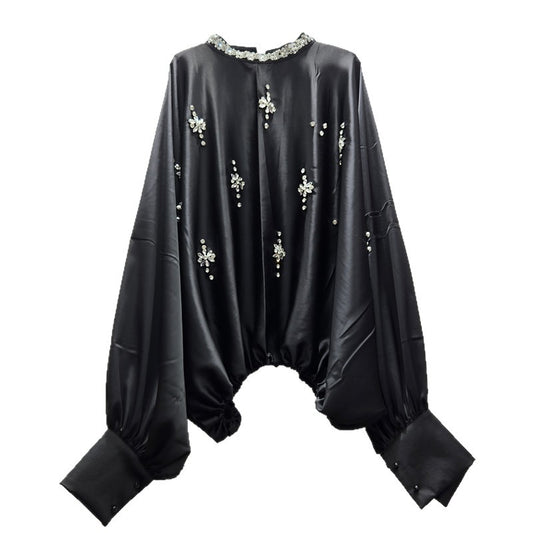 Women's Personality Diamond Loose Shirt Autumn Niche Design Blouses