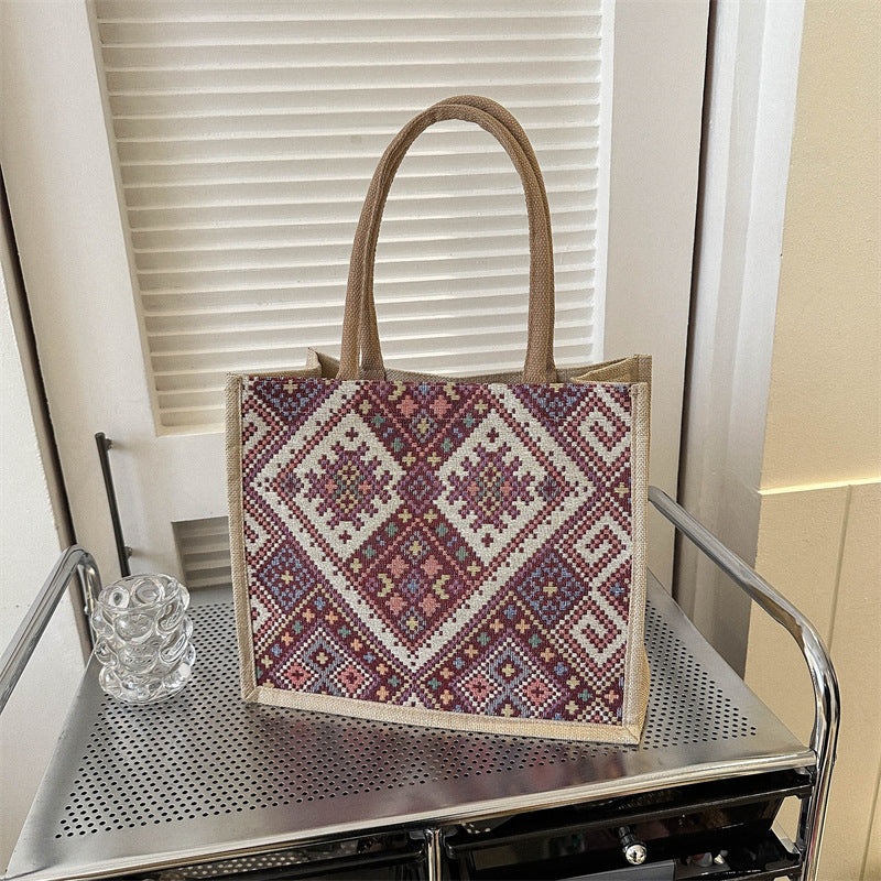 Women's Large Capacity Commuter Fashion Ethnic Style Shoulder Bags