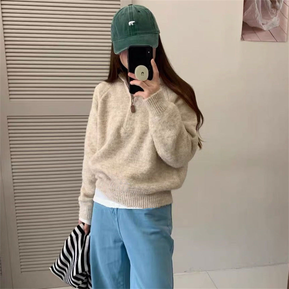 Women's Idle Soft Glutinous Loose Versatile Hooded Pullover Sweaters