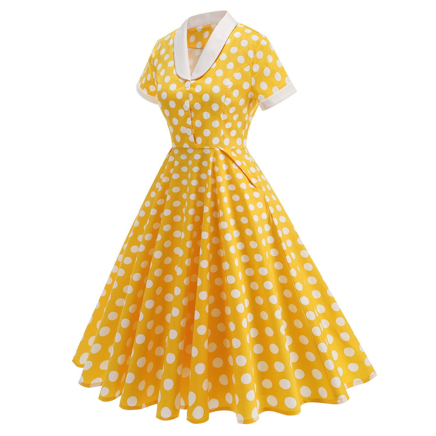 Women's Hepburn Style Retro Spring Travel Court Tight Waist Light Dresses