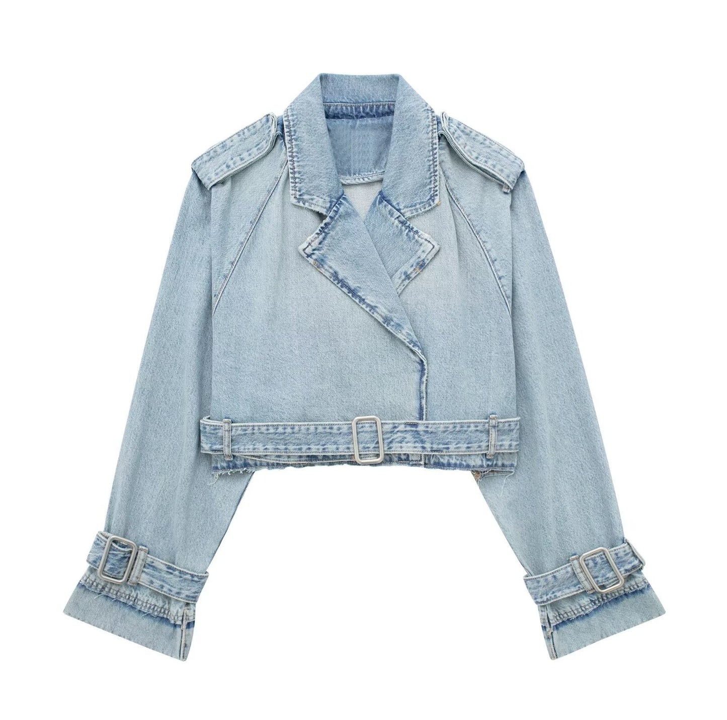 Women's Design Sense Niche Denim Trench Autumn Coats