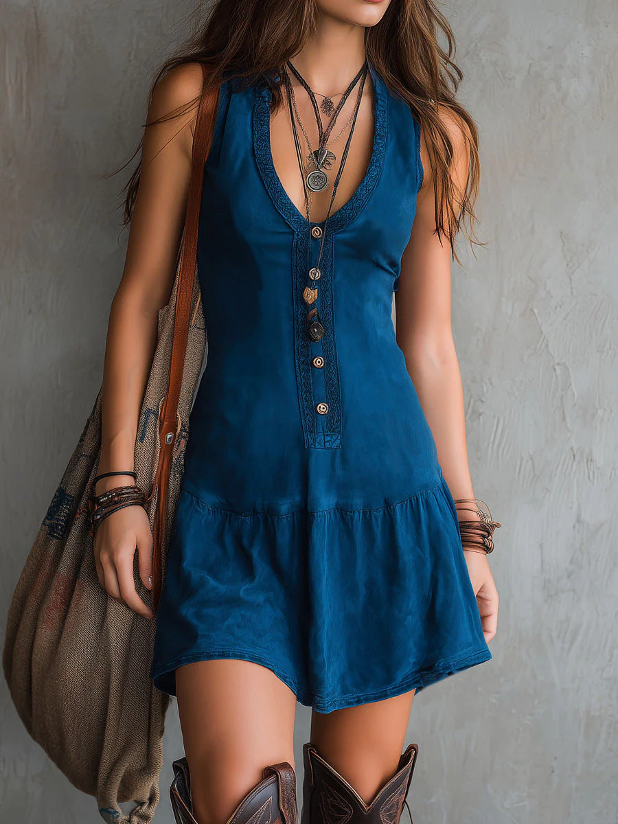 Women's Summer Fashion Elegance Sleeveless Fastener Decoration Shorts