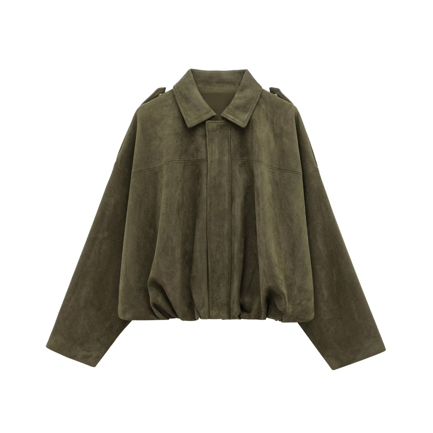 Women's Autumn Suede Texture Effect Pilot Clothing