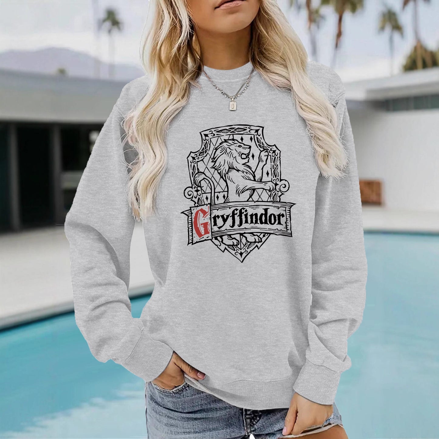 Women's Long Sleeve Shirt Printed Loose Design Sweaters