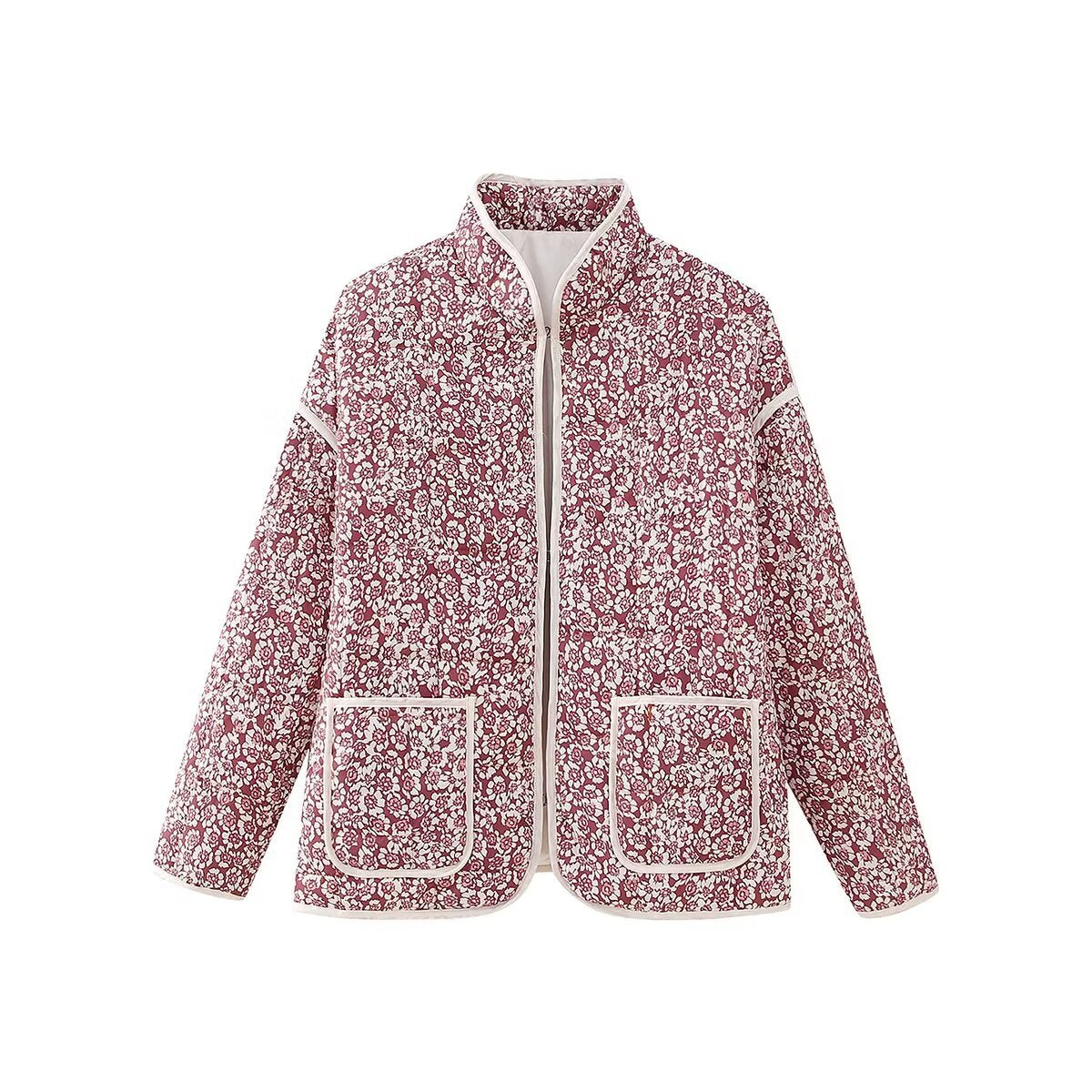 Women's Street Fashion Printed Casual Quilted Jackets