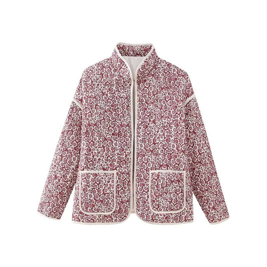Women's Street Fashion Printed Casual Quilted Jackets