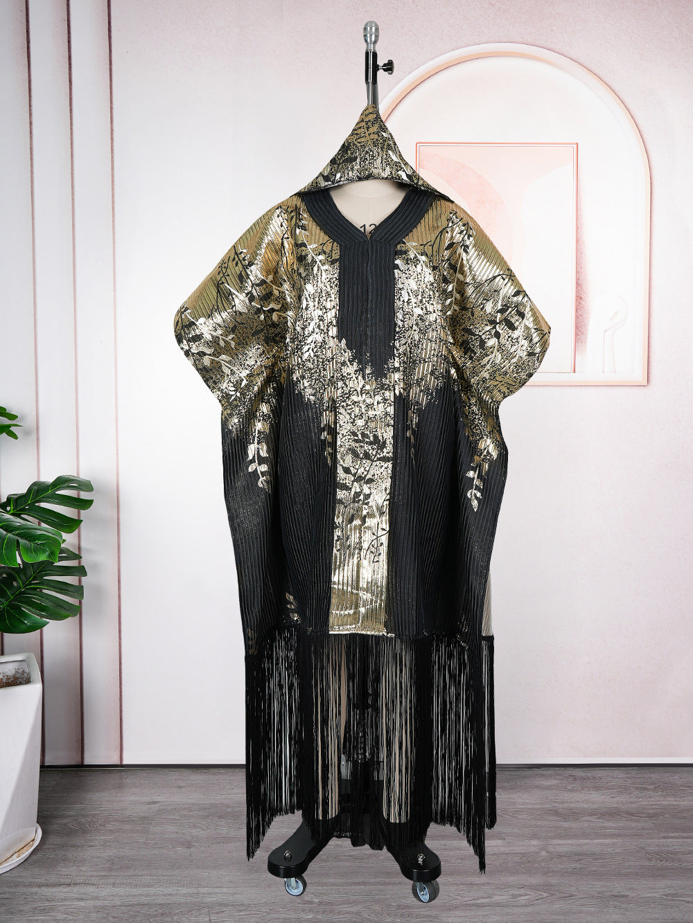 Women's African Bronzing Robe Headscarf Tassel Dress Dresses