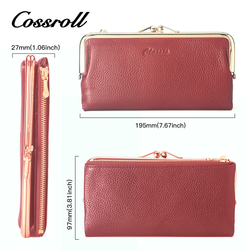 Women's Long Genuine Leather High-grade Cowhide Ladies Wallets